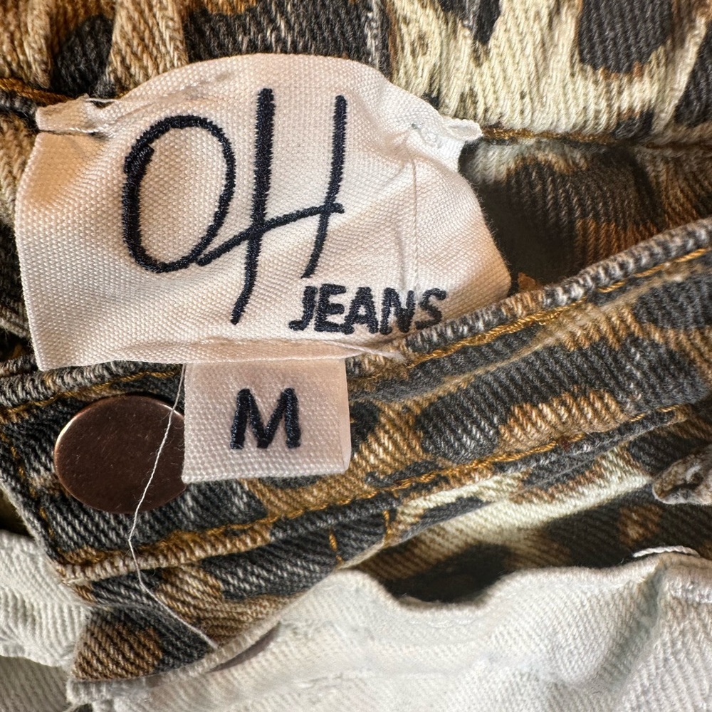 🆕 Oli & Hali Washed Denim Double Waist Jeans Leopard trim Wide-Leg 
NWOT - Picture 11 of 14